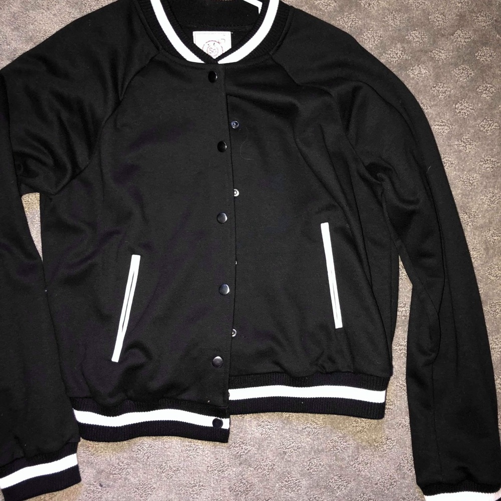 Black and white button jacket